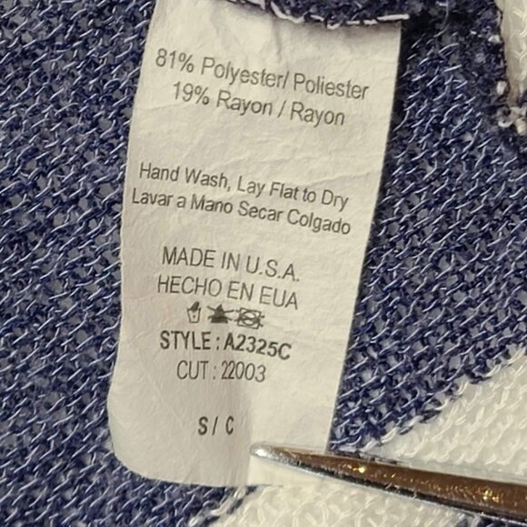 Chris & Carol Womens Striped Open Front Cardigan Sweater Size S Blue & White - Picture 4 of 7